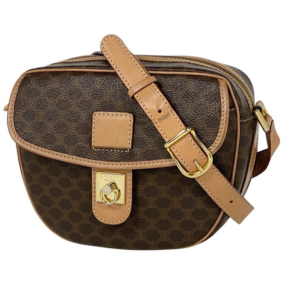 Celine Brown Macadam Canvas Crossbody - Picture 1 of 6